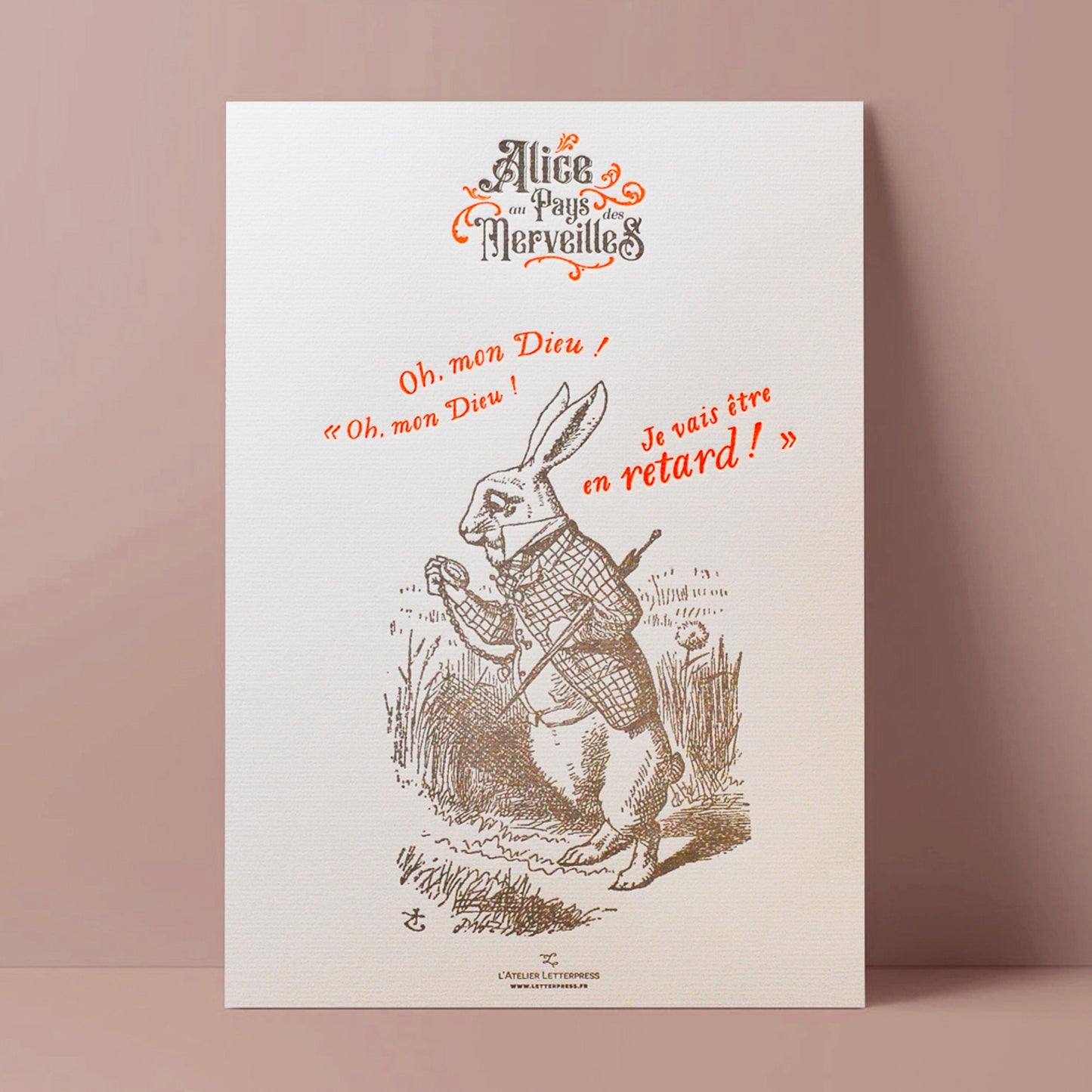 Affiche Lapin à la montre