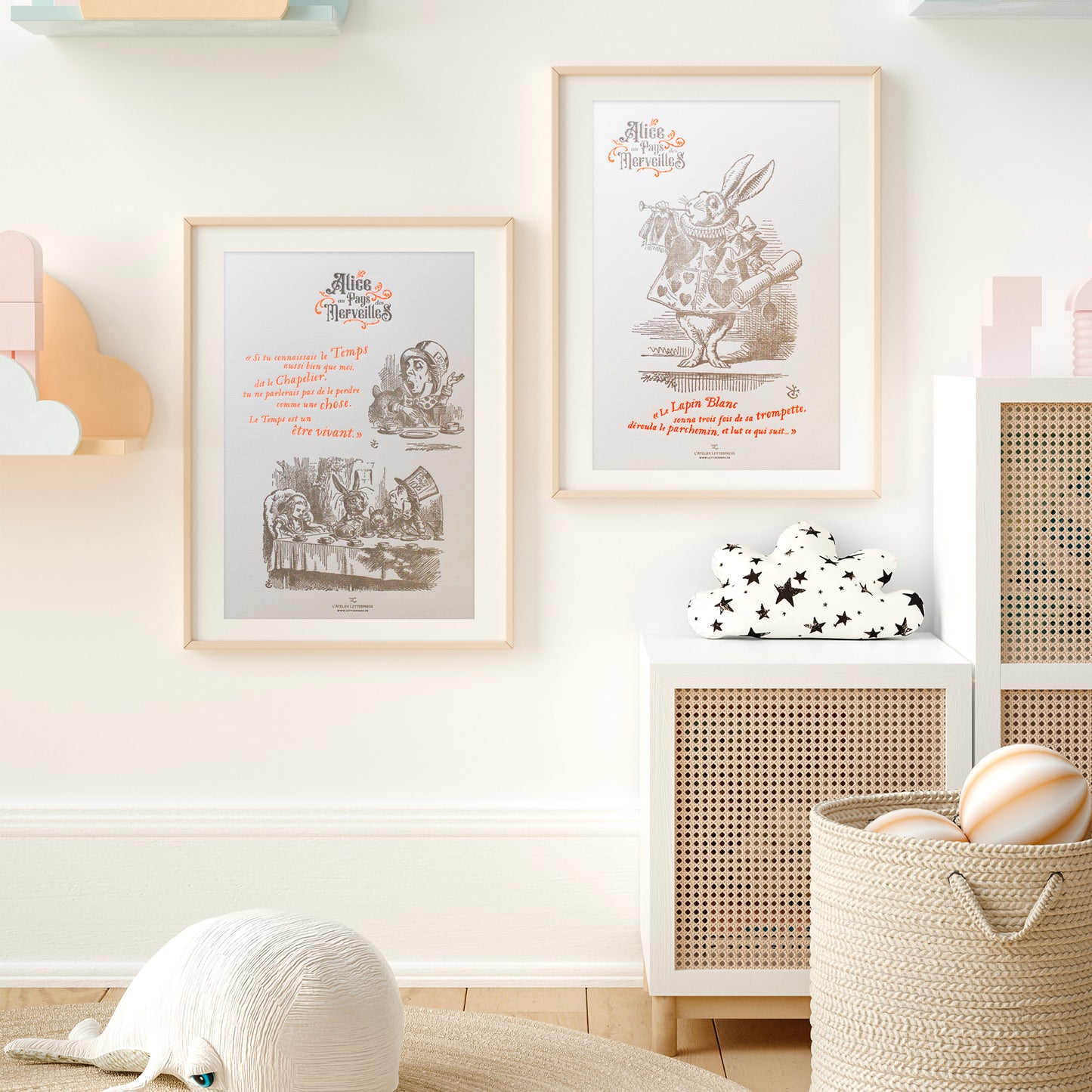 Affiche Lapin à la montre